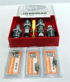 Lee Deluxe Pistol Die Set 40 S&W And Lyman E-Zee Trim Hand Trimmer Pilot 40 S&W (3)