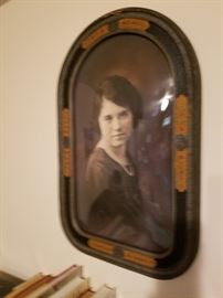 Antique Large framed concave family photo