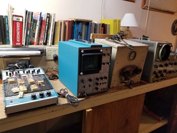 Large collection of HAM radio testing equipment