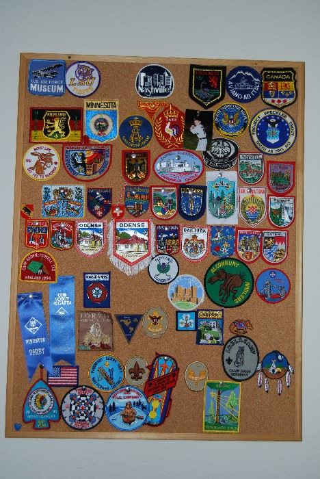 Scouting patches including several from overseas
