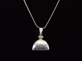 .925 Sterling Silver Perfume Bottle Pendant Necklace
