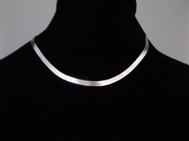 .925 Sterling Silver 4.5mm Herring Bone Necklace
