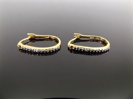 .925 Sterling Silver Diamond Accented Vermeil Earrings
