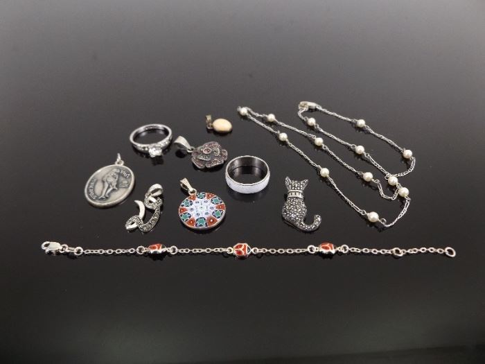 Lot of Misc. .925 Sterling Silver Jewelry

