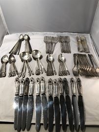 Georg Jensen Acorn Pattern Sterling Service for 12 (96 pieces)