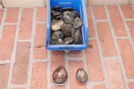 15. Box of Cut Crystals Prisms in Smoked Glass