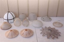 34. Group Lot of Glass Alabaster Shades