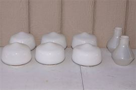 36. Four 4 White Glass Ceiling Fixture Shades