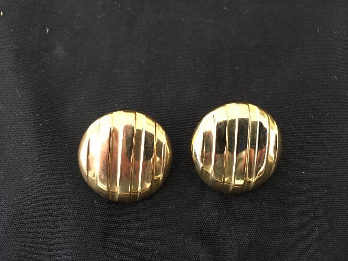 18K Button Earrings