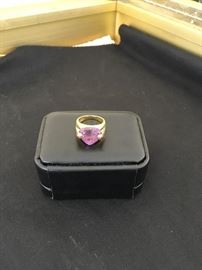 14 K Amethyst and Ruby ring
