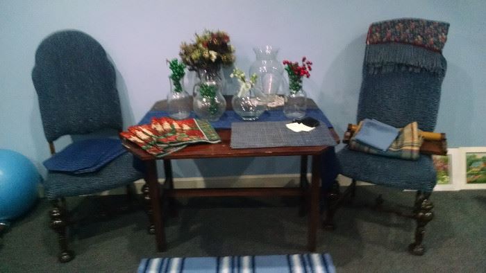 MORE....ANTIQUE TABLE W/ CHAIRS
