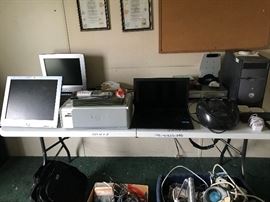 A small collection of computer and electrical equipment.