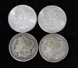 Morgan Silver Dollars Qty 4 1889, 1899 O, 1900 And 1921