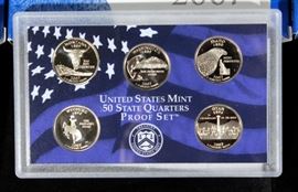 U.S. Mint State Quarters Proof Sets 2006 (2), 2007 (2) And 2008 (1)