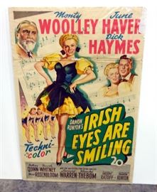 1954 The Long Wait Anthony Quinn And 1944 Irish Eyes Are Smiling Anthony Quinn Original Movie Posters Both 27.25"W x 41" H