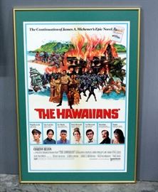 1970 The Hawaiians Movie Poster Charlton Heston, Framed 30.25" H x 44.25" H
