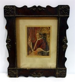 Pope Pius XII Portrait Print By David Waddington Framed 23"W x 27"H And Boats And Town Print by F. Arnold 27.5"W x 19.5"H