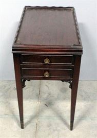 End Table With 2 Drawers Solid Wood Dovetail Construction 13.5"W x 26"H x 20.5"D