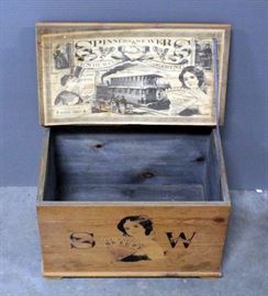 Spinning & Weaver Fabric Chest 19"W x 12"H x 13"D