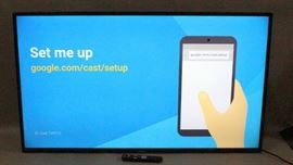 55" Toshiba Television Model 55L621U, Free Standing Or Wall Mount With Power Cord And Universal Remote, Powers Up