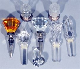 Glass Wine And Decanter Stoppers (6) And Salt & Pepper Shakers