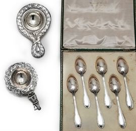 French boxed set of six 950 standard silver teaspoons by Lapparra Gabriel