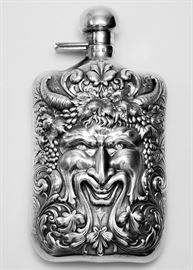 Tiffany Co. Silver gentlemans flask with Dionysus