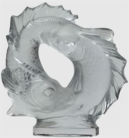 Lalique Double Fish sculpture