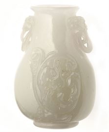 Chinese white jade vase