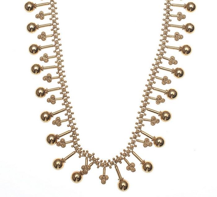 14k yellow gold festoon style necklace
