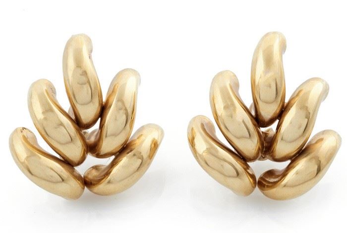 pair of 14k yellow gold earrings