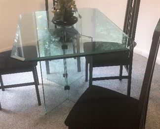 GLASS DINING TABLE 