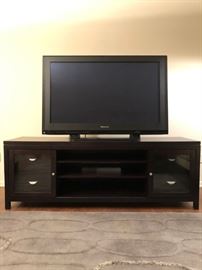 Panasonic 50-inch Plasma-screen TV and wooden media console