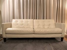 Macy's pearl-color, Italian-leather sofa