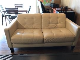 Macy's pearl-color, Italian leather loveseat