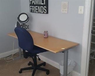 Small Desk with Chair and Wall Art