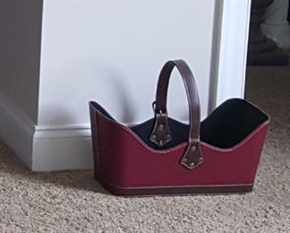 Leather Magazine Container