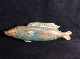 Early Wood Fish Weathervane Topper