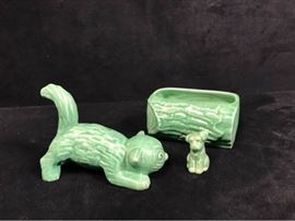 Trio of Green Sylvac Pottery