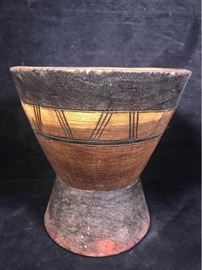African Wooden Carved Mortar