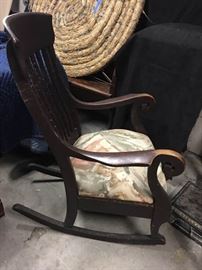 Rolled Arm Rocking Chair Vintage