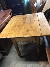 Rustic Pine Drop Leaf Table