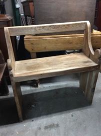 Rustic Pine Church Pew