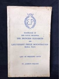 Queen E. II wedding Gift list