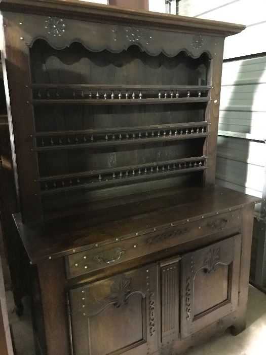 Early (1860's) French Pewter cupboard (Welsh Dresser)