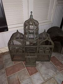 19th Century Triple Domed Wooden Cathedral Taj Mahal Bird Cage