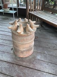 Concrete Barrel with Removable Bird Top