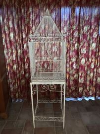 French Inspired Metal Birdcage on Stand