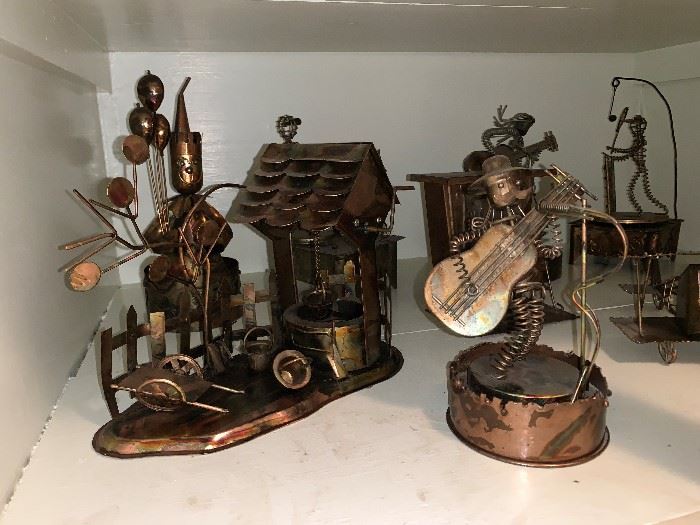 More Vintage Copper Music Boxes with Animation