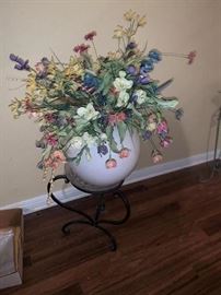 Silk Flowers, Pots....Vases, Metal Stands
